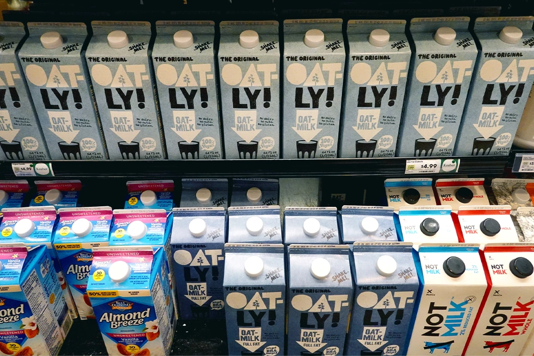 Pflanzenbasierte Milch hat inzwischen einen Marktanteil von 11 % des europäischen Milchmarktes. Spitzenreiter dieser Kategorie ist Hafermilch. (Foto von Scott Olson/Getty Images)