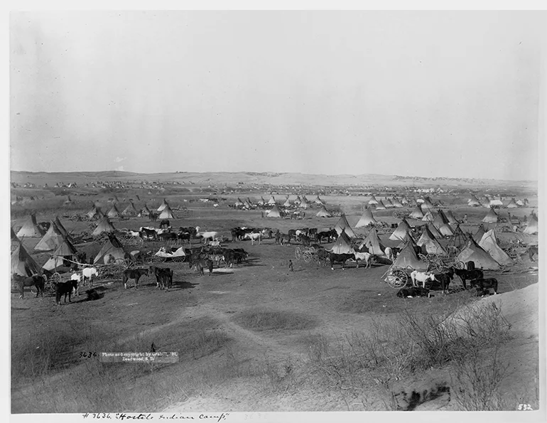 Native American Camp on Prairie, 1891. (John C.H. Grabill via Getty Images)